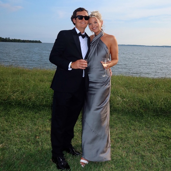 Show Me Your MuMu - Jasmine Halter Maxi Dress- Deep Sage Luxe Satin - Picture 5 of 5